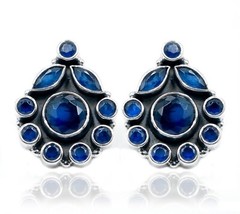Natural Sapphire Earring in 925 sterling silver Wedding earring, Vintage Earring