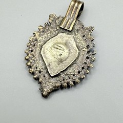 Antique Hand Made Stone Pendant India 1 1/2″ Boho Western Unique Cobalt Blue