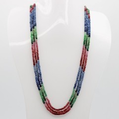 Natural Sapphire, Ruby & Emerald Necklace