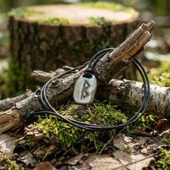 Berkana Rune Pendant ᛒ [BOLD FINISH] ᛒ Pewter Talisman for Growth/New Beginnings