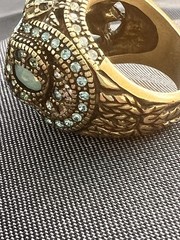 Cocktail Ring Heidi Daus sz 9 big sparkly ring Crystal Domed Heavy Statement