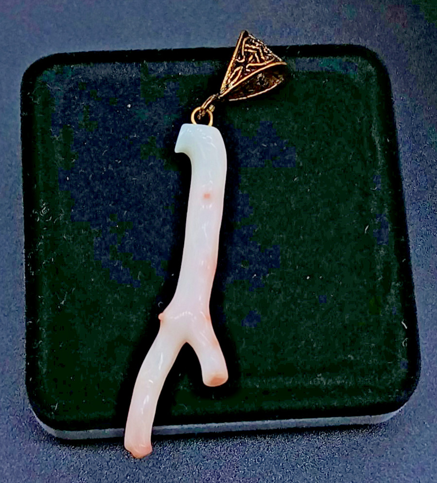 White Coral Branch Brass Pendant White Coral Branch Pendant Handmade Jewelry