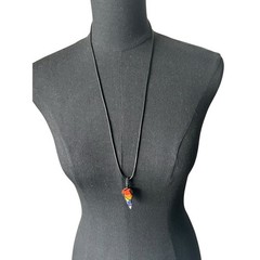 7 Chakra Natural Stone Point Pendant – Adjustable Cord Necklace 15” Drop Length