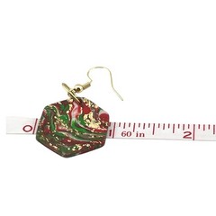 Handmade 1.75in Dangle/Drop Multicolor Hexagon Polymer Clay Earrings