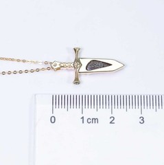 Knight Sword – Boulder Opal & Princess Cut Diamond Pendant ONLY 18K Yellow Gold