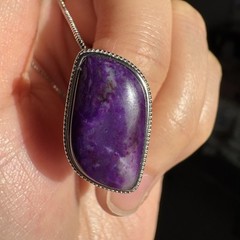 Rare Natural Purple Jade Sugilite Multi-purpose Pendant/ Necklace S925 Silver