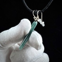 Blue Jade Earrings – Translucent Guatemalan Icy Jadeite Sterling Silver – 26M044