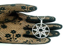 Octagram Necklace, 304 Stainless 8 point Star of Ishtar Innana Venus Charm nb