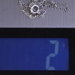18″ 1mm, Vintage Italian sterling silver circle link chain, 925 silver necklace