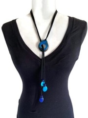 Tagua Necklace Turquoise Blue TAG706 Handmade Tagua Nut Jewelry