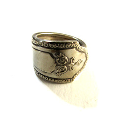 Spoon Ring size 7 Silver Plate