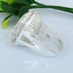 RARE 48.95 Ct Certified White Diamond Cocktail Ring-FREE Diamond Studs ! VIDEO