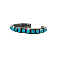 Ernest Rangel, Bracelet, Kingman Turquoise, Navajo, 6 1/2″