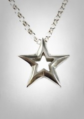 3D Thick Heavy Star Solid Sterling Silver 925 Handmade Pendant by Ezi Zino