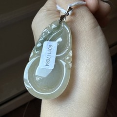 Untreated Grade A Burma Myanmar Jadeite Pendant 純天然翡翠A貨 老坑冰種葫蘆 種水極好 Certified