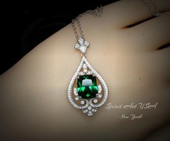 Emerald Necklace Diamond Royal Spirit Flower Jewelry 5 Ct Radiant Cut Created