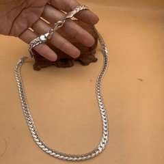 60cm Men’s Long Necklace, Miao Handmade Silver Jewelry Miao Silver Chain