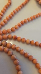 Authentic Orange Coral Necklace And Bracelet Set Over 80″ Of Beads