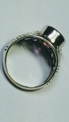 MAJESTIC NATURAL AMETHYST IN.925 STERLING SILVER DESIGNER RING IN SIZE 8.25-8.5