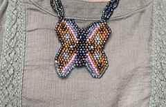 Boho Jewelry Beaded Big Butterfly Handmade Statement Multicolored Ball And Loop