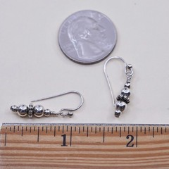 Vintage sterling silver handmade earrings, 925 beads dangles