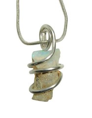 Ethiopian Opal Pendant Necklace, Sterling, Raw Opal, October Birthstone #31