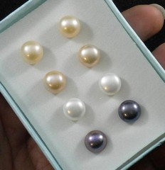 Pearl Post Earrings 4 Four pair Surgical Steel White Black/Gray Mauve Peach 9mm