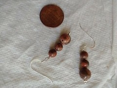 Desert Rose Jasper dangle earrings, sterling silver shepherd hooks