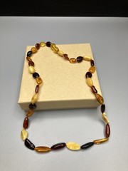Amber Bead Baltic Sea Graduated Natural FOUR Color Necklace Handmade 44.5cm 8g