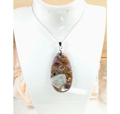 Rare Large 60mm Amethyst with Hematite Quartz Necklace Amethyst Necklace