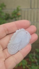 Glassy Luster! 45mm Burmese Jadeite «Abundance Corn» Pendant | Icy Translucence,