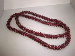 ENDLESS GENUINE RED RHODOLITE GARNET GEMSTONE BEAD BRAIDED 24″ NECKLACE! MINTY