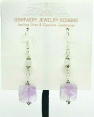 Sterling Silver Faceted AMETHYST & MOONSTONE Gemstone Earrings…Handmade USA