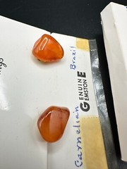 Vintage Nature Carnelian Stone Brazil Beautiful Earrings and Cuff Links Set