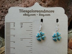 Love Luck Clover Southwest Sterling Silver Turquoise Gemstone Opal Earrings AA95