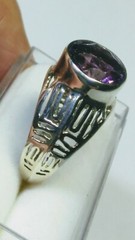MAJESTIC NATURAL AMETHYST IN.925 STERLING SILVER DESIGNER RING IN SIZE 8.25-8.5