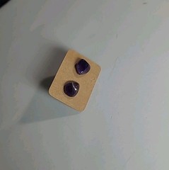 Handmade Amethyst Crystal Stone Stud Earrings Surgical Steel