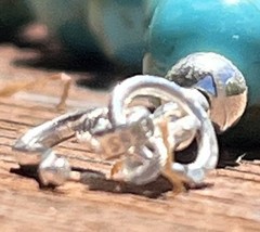 Kingman Turquoise 925 Necklace 20.5in. 10mm with 4mm Sterling Silver beads