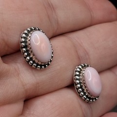 Pink Conch Sterling Silver Stud Earrings Southwestern Native Style Screw Back