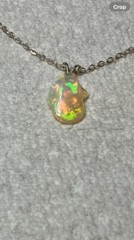 #297- 4.0ct Genuine Freeform Ethiopian Welo Opal on a Sterling Silver Chain