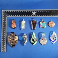 Artisan Glass Necklace Pendant Lot of 10pcs