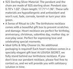 LOUISA SECRET June Birthstone Necklace 925 Sterling Silver Swan Water drop