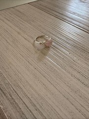 Handmade Silver-Plated Wire-Wrap Ring with Rose Quartz | Size 8