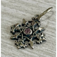 Love Heals Alexandrite JUNE Birthstone Round Snowflake Bronze Charm LH99
