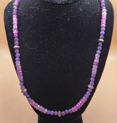 Mystic Pink Moonstone, Lepidolite and Copper Beaded Necklace