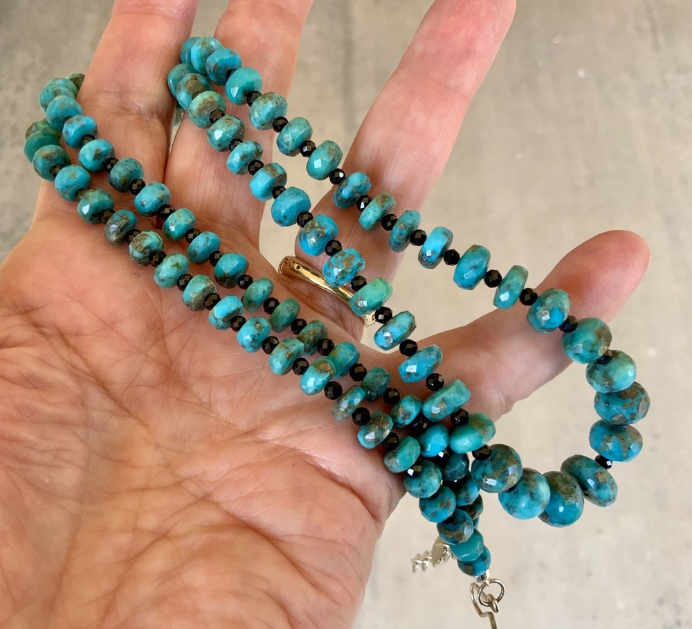 Turquoise And Black Spinel Necklace