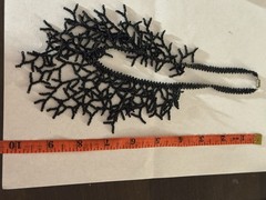 Handcrafted Black Glass Beaded Statement Necklace, Nature Theme, 18in