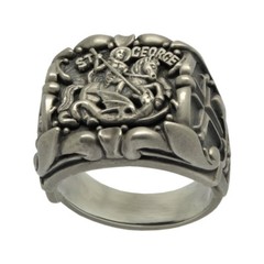 Saint George Roman Soldier handcrafted Sterling Silver 925 men’s ring US Sizes