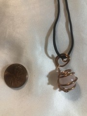 Crystal #1 Sphere Copper Wired Pendant