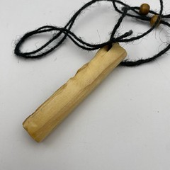 Wooden Totem Tiki Pendant Necklace Hand Carved 3.5″ Black String Adjustable